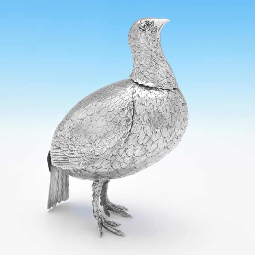 Antique Sterling Silver Partridge - Berthold Muller Hallmarked In 1901 Chester - Victorian - Image 1