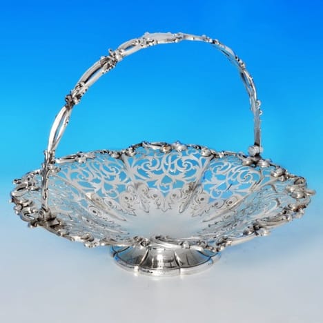 Antique Sterling Silver Basket - John & Thomas Cutmore Hallmarked In 1853 London - Victorian - Image 1