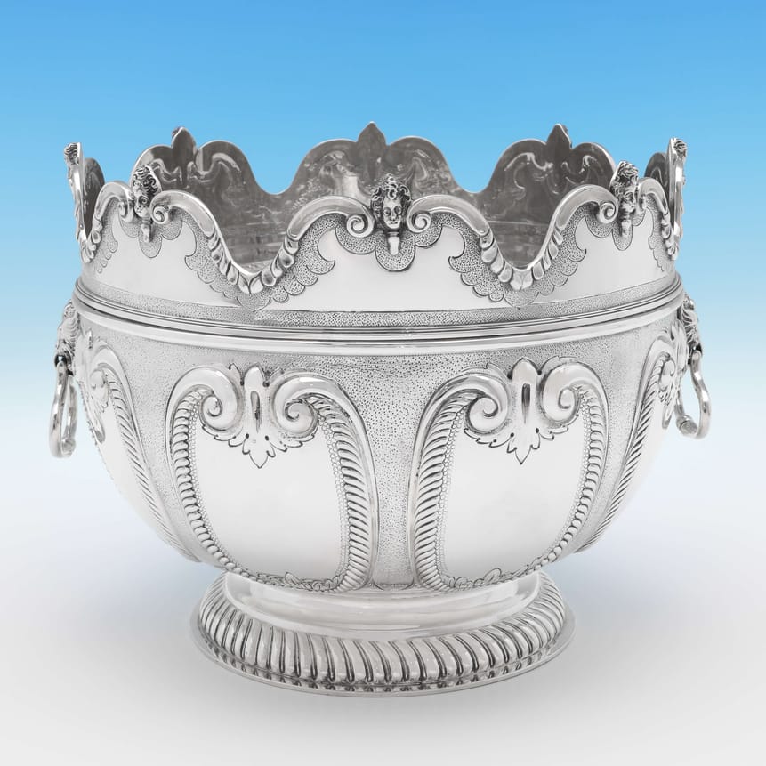 Antique Sterling Silver Monteith Bowl - Aldwinckle & Slater Hallmarked In 1890 London - Victorian - Image 1