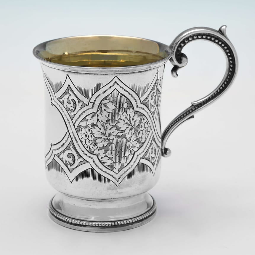 Antique Sterling Silver Mug - Unknown Hallmarked In 1863 Birmingham - Victorian - Image 1