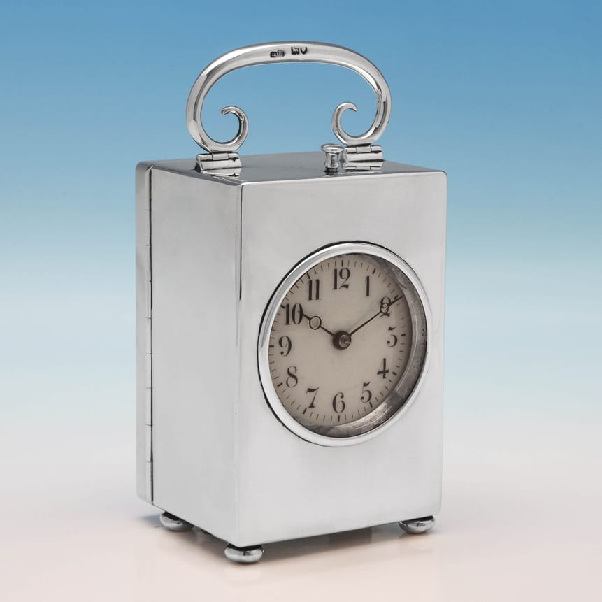 Antique Sterling Silver Repeater Clock - Goldsmiths & Silversmiths Co. Hallmarked In 1899 London - Victorian - Image 1