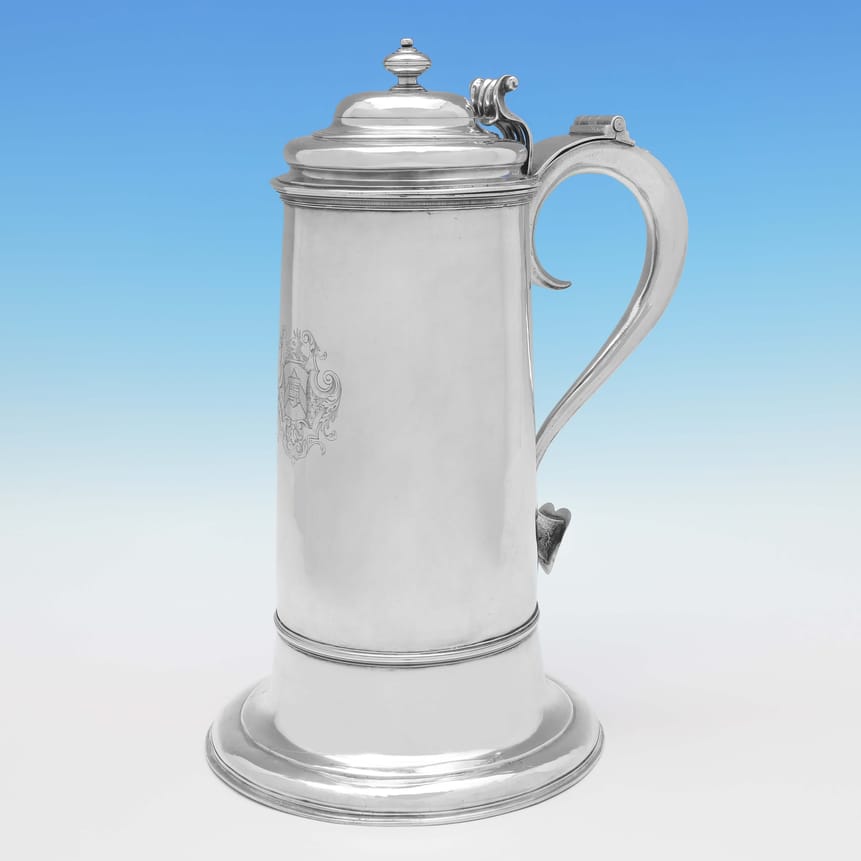 Antique Sterling Silver Flagon - Thomas Tearle Hallmarked In 1730 London - Georgian - Image 5