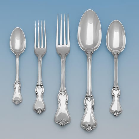 Sterling Silver Cutlery / Flatware Set. Albert Pattern. Hallmarked London 1846 - 1871, George Adams - D9010 Image 1