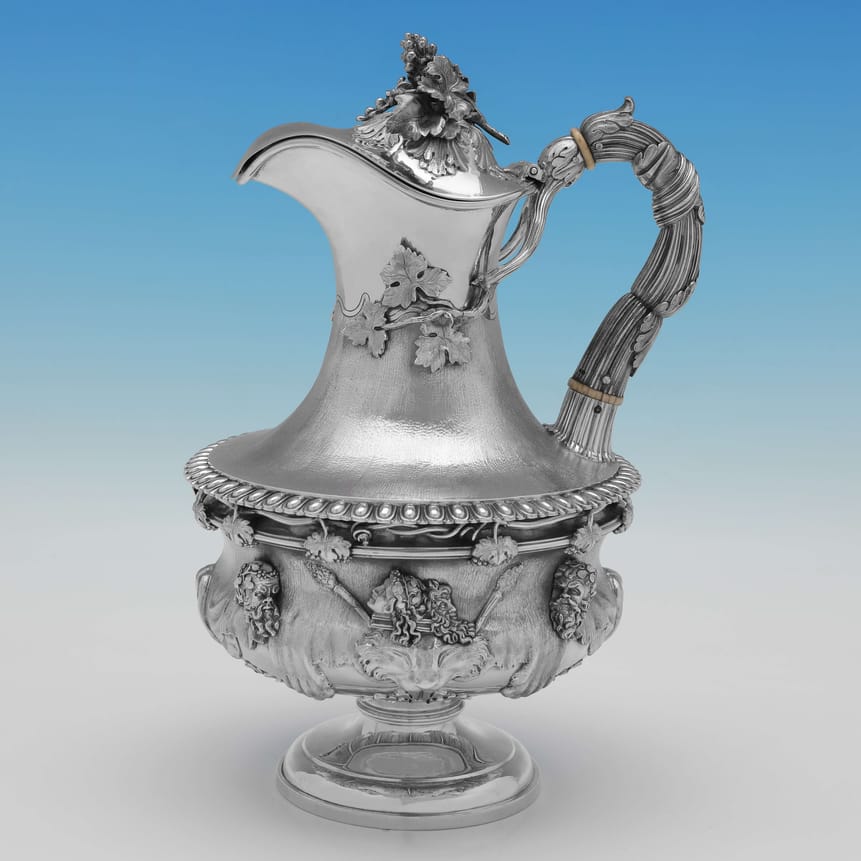Antique Sterling Silver Water Jug - Robert Hennell III Hallmarked In 1853 London - Victorian - Image 1