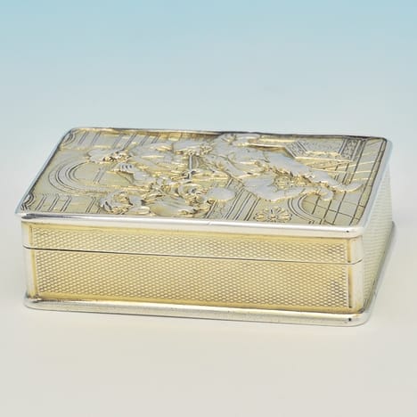 Antique Sterling Silver Snuff Boxes - Christopher Buckler Hallmarked In 1821 London - Georgian - Image 1
