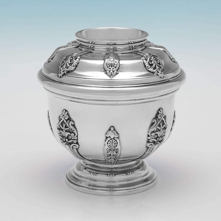Antique Sterling Silver Sugar Bowl - Henry & Arthur Vander Hallmarked In 1906 London - Edwardian - Image 1
