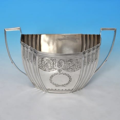Antique Sterling Silver Sugar Bowl - Godbehere, Wigan, And Bult Hallmarked In 1803 London - George III Georgian - image 1