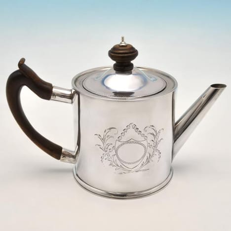 Antique Sterling Silver Teapots - Walter Brind Hallmarked In 1773 London - Georgian - Image 2