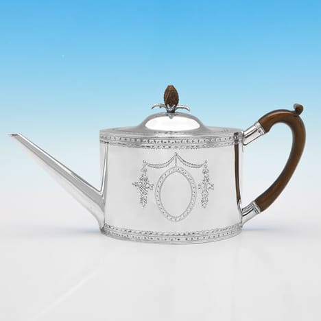 Antique Sterling Silver Teapot - John Lambe Hallmarked In 1788 London - Georgian - Image 5
