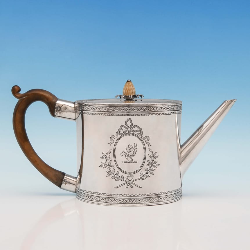 Antique Sterling Silver Teapot - Unknown Hallmarked In 1775 London - Georgian - Image 1