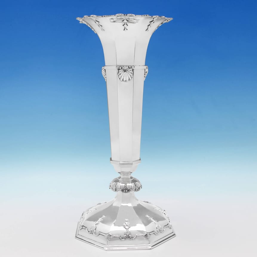 Antique Sterling Silver Vase - William Comyns Hallmarked In 1906 London - Edwardian - Image 5