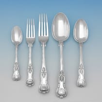Sterling Silver Cutlery / Flatware Set. Kings Pattern. Hallmarked London 1900 - 1907, Jackson & Fullerton - F0004 Image 1