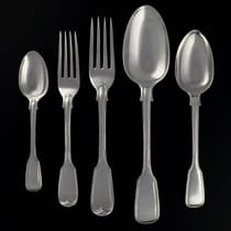 Sterling Silver Cutlery / Flatware Set. Fiddle & Thread Pattern. Hallmarked London 1840 - 1855, George Adams - F0104 Image 1