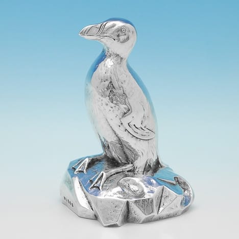 Antique Sterling Silver Penguin - Brook & Son Hallmarked In 1906 Edinburgh - Edwardian - Image 1