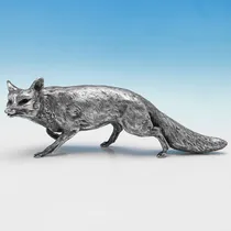Sterling Silver Fox Model - Tessiers, hallmarked in 1970 London - Elizabeth II - Thumbnail 2