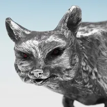 Sterling Silver Fox Model - Tessiers, hallmarked in 1970 London - Elizabeth II - Thumbnail 3