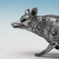 Sterling Silver Fox Model - Tessiers, hallmarked in 1970 London - Elizabeth II - Thumbnail 4