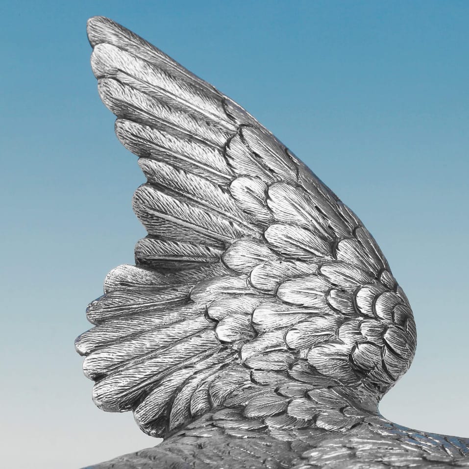 Sterling Silver Pair of Red-Legged Partridges - Richard Comyns, hallmarked in 1970 London - Elizabeth II - Image 4