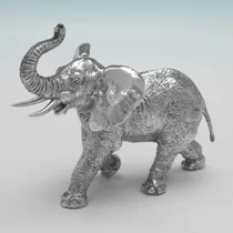 Sterling Silver Elephant Model - hallmarked in 1994 London - Elizabeth II - Thumbnail 1