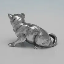 Antique Sterling Silver Cat Pepper Pot - Jane Brownett, hallmarked in 1880 London - Victorian - Thumbnail 2
