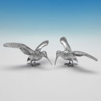 Sterling Silver Pair of Snipe Models - hallmarked in 1966 London - Elizabeth II - Thumbnail 1