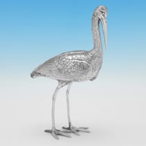 Antique Sterling Silver Stork Model - Berthold Muller, hallmarked in 1908 Chester - Edwardian - Thumbnail 2