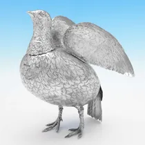 Antique Sterling Silver Partridge Model - Berthold Muller, hallmarked in 1901 Chester - Edwardian - Thumbnail 2