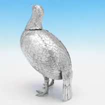 Antique Sterling Silver Partridge Model - Berthold Muller, hallmarked in 1901 Chester - Edwardian - Thumbnail 3