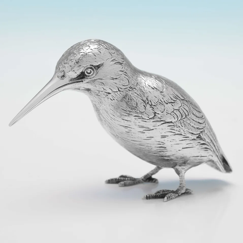 Sterling Silver Pair of Kingfisher Models - Edward Barnard & Sons, hallmarked in 1972 London - Elizabeth II - Image 2
