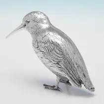Sterling Silver Pair of Kingfisher Models - Edward Barnard & Sons, hallmarked in 1972 London - Elizabeth II - Thumbnail 3