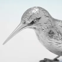 Sterling Silver Pair of Kingfisher Models - Edward Barnard & Sons, hallmarked in 1972 London - Elizabeth II - Thumbnail 4