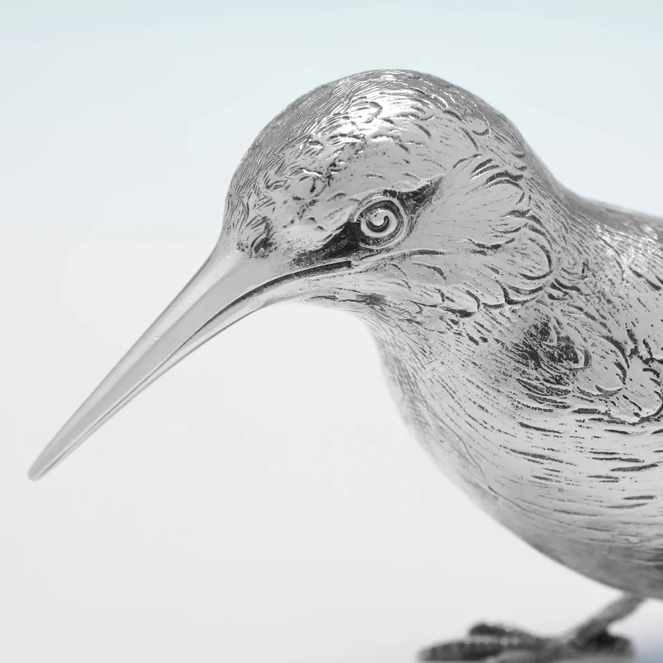 Sterling Silver Pair of Kingfisher Models - Edward Barnard & Sons, hallmarked in 1972 London - Elizabeth II - Image 4