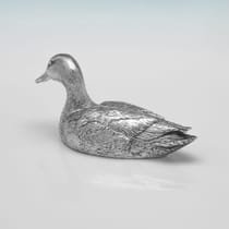 Sterling Silver Pair of Duck Models - hallmarked in 2011 London - Elizabeth II - Thumbnail 5