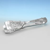 Antique Sterling Silver Pair of Asparagus Servers - Fattorini & Sons, hallmarked in 1907 Sheffield - Edwardian - Thumbnail 1