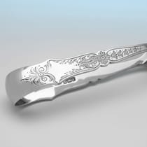 Antique Sterling Silver Pair of Asparagus Servers - Fattorini & Sons, hallmarked in 1907 Sheffield - Edwardian - Thumbnail 4