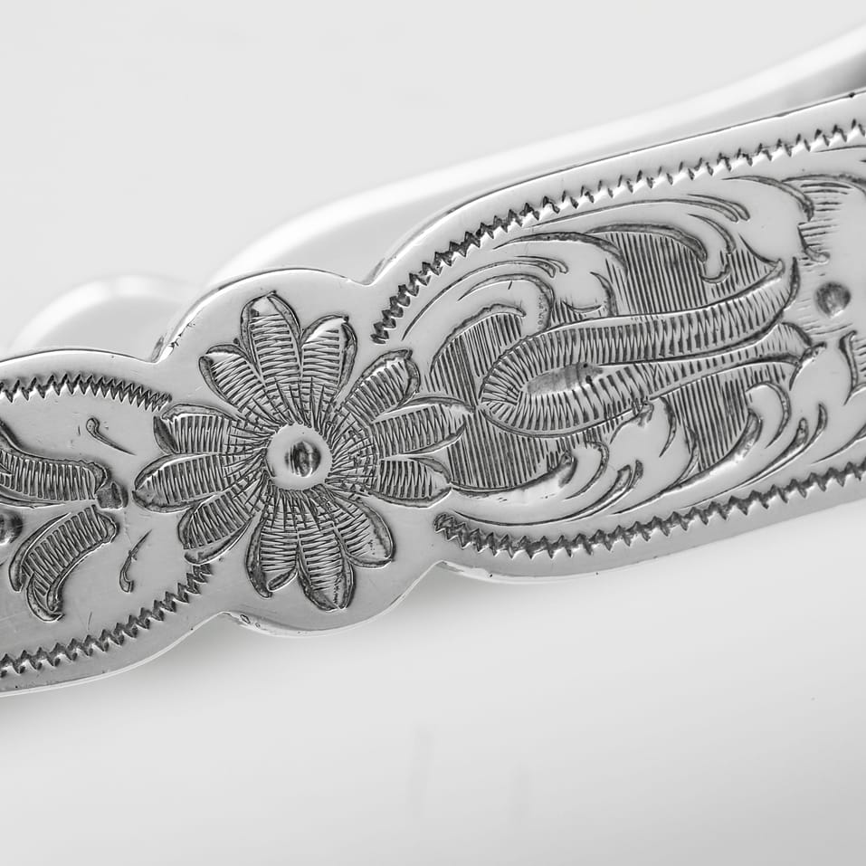 Antique Sterling Silver Pair of Asparagus Servers - Fattorini & Sons, hallmarked in 1907 Sheffield - Edwardian - Image 5