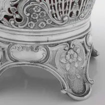 Antique 800 Standard Silver Flower Basket - made circa 1890 - Victorian - Thumbnail 6