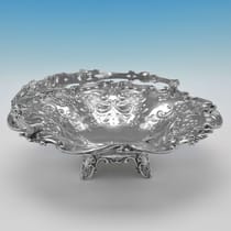 Antique Sterling Silver Basket - Hawksworth Eyres & Co., hallmarked in 1845 Sheffield - Victorian - Thumbnail 3