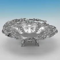 Antique Sterling Silver Basket - Hawksworth Eyres & Co., hallmarked in 1845 Sheffield - Victorian - Thumbnail 3