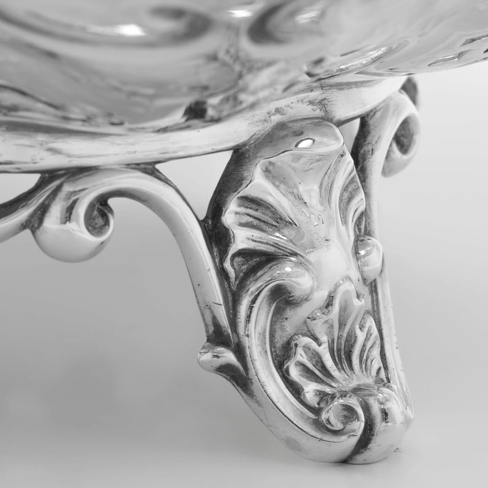 Antique Sterling Silver Basket - Hawksworth Eyres & Co., hallmarked in 1845 Sheffield - Victorian - Image 5