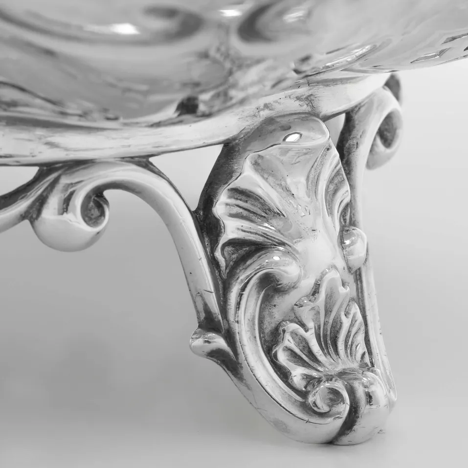 Antique Sterling Silver Basket - Hawksworth Eyres & Co., hallmarked in 1845 Sheffield - Victorian - Image 5
