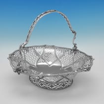 Antique Sterling Silver Basket - Robert Albin Cox, hallmarked in 1767 London - George III - Thumbnail 1