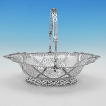 Antique Sterling Silver Basket - Robert Albin Cox, hallmarked in 1767 London - George III - Thumbnail 2