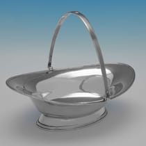 Antique Sterling Silver Basket - Hawksworth Eyres & Co., hallmarked in 1914 Sheffield - George V - Thumbnail 1