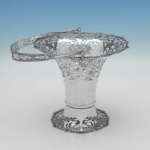 Antique Sterling Silver Flower Basket - Jackson & Fullerton, hallmarked in 1911 London - George V - Thumbnail 2