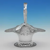 Sterling Silver Basket - Viner's Ltd., hallmarked in 1934 Sheffield - George V - Thumbnail 2