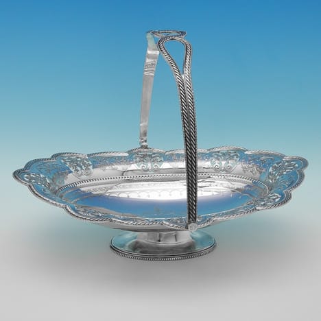 Antique Sterling Silver Basket - Walker & Hall Hallmarked In 1905 London - Edwardian - Image 1