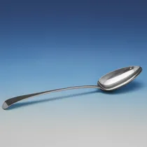 Antique Sterling Silver 'Old English' Pattern Basting Spoon - Henry Bailey, hallmarked in 1757 London - George II - Thumbnail 1