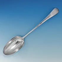 Antique Sterling Silver 'Old English' Pattern Basting Spoon - Henry Bailey, hallmarked in 1757 London - George II - Thumbnail 2
