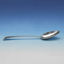 Antique Sterling Silver 'Old English' Pattern Basting Spoon - Henry Bailey, hallmarked in 1757 London - George II - Thumbnail 3